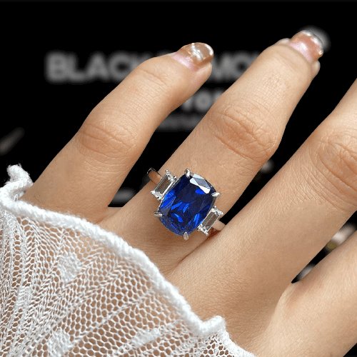 Gorgeous Size 9 Ring blue sapphire lab simulated offers diamond