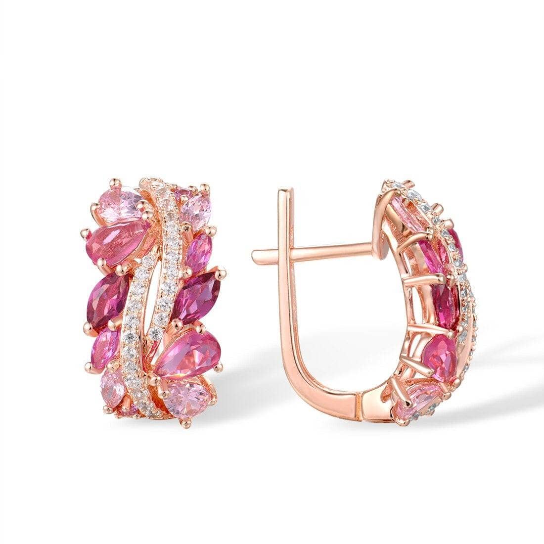 Gorgeous Pink Sapphire & Created Diamond Jewelry Set-Black Diamonds New York