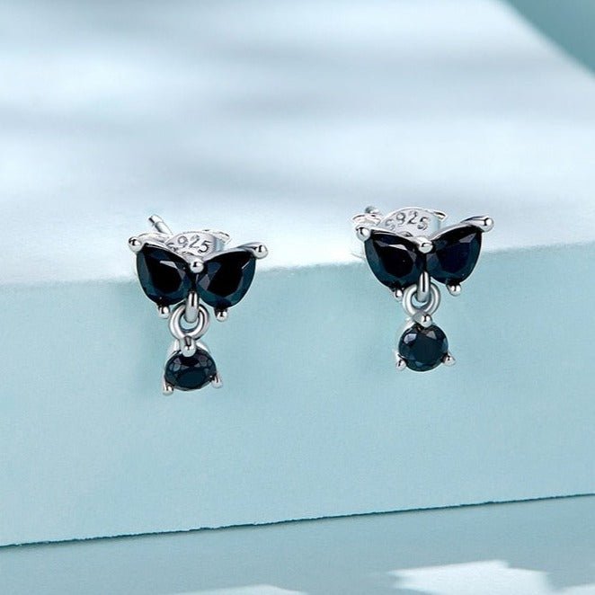 Gothic Black Created Diamond Earrings-Black Diamonds New York