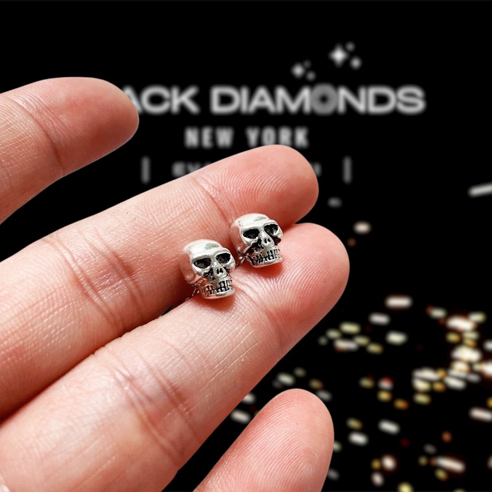 On sale Pave Diamond Skull Earrings,Pave Diamond Skull Studs,925 Solid Sterling Silver Skull Earrings, Skull Earrings hot for Women Gift For Her