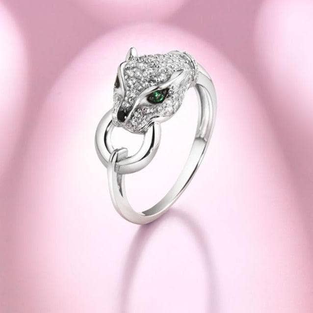 Green Spinel & Created Diamond Leopard Panther Ring-Black Diamonds New York
