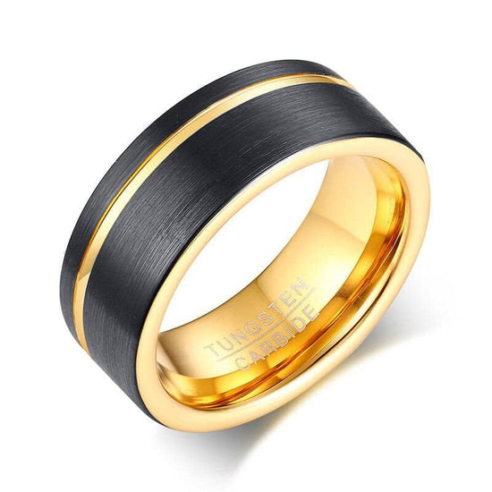 Groove Gold Men's Tungsten Wedding Band from Black Diamonds New York