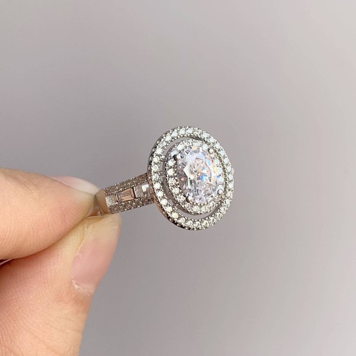Halo Oval Shaped Created Diamond Engagement Ring-Black Diamonds New York