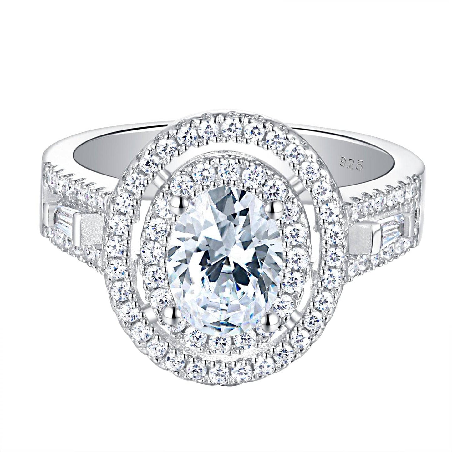 Halo Oval Shaped Created Diamond Engagement Ring-Black Diamonds New York