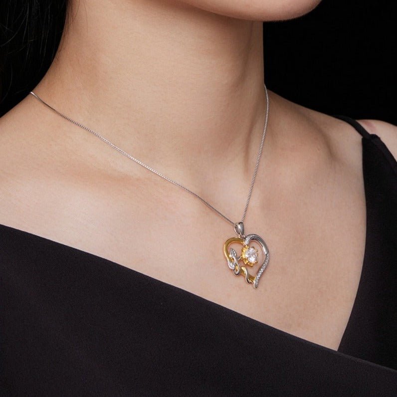 Heart & Flower 1.0ct Diamond Necklace-Black Diamonds New York