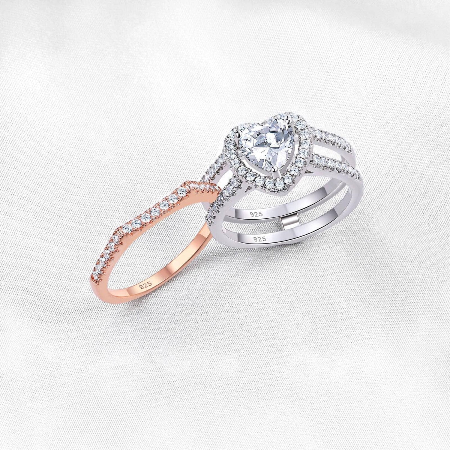 Diamond Double Heart Ring  Double heart ring, Romantic rings, Size 10 rings