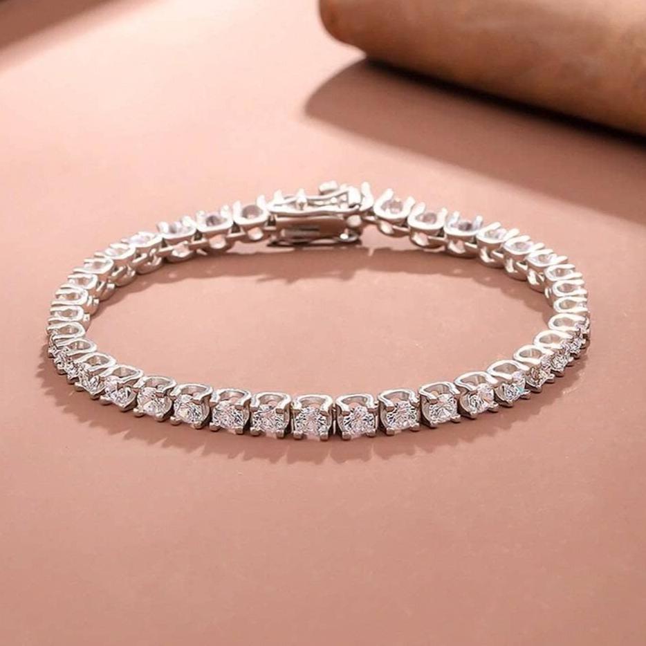 3.5mm Diamond Horn Tennis Bracelet-Black Diamonds New York