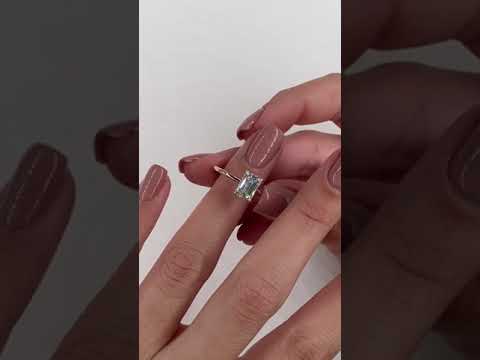 Yellow Gold Emerald Cut 3.5 Carat Solitaire Engagement Ring