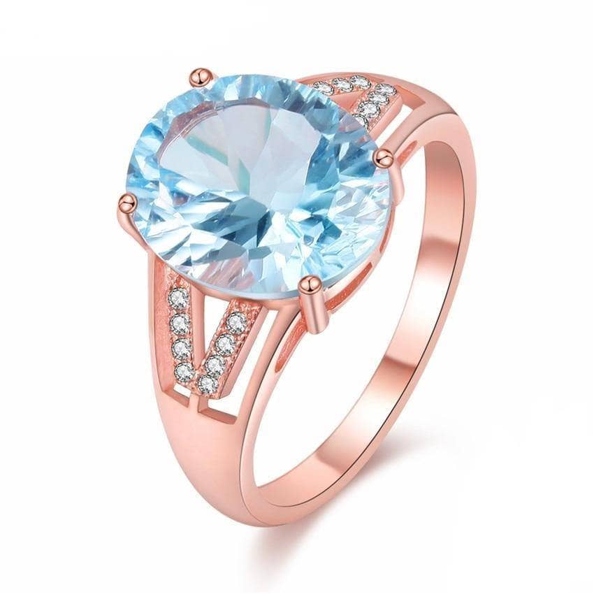 Light Blue Topaz Created Diamond Ring-Black Diamonds New York