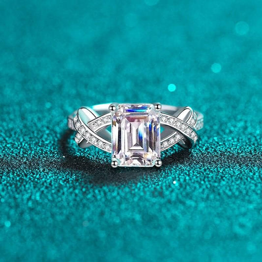 Luxurious 3.0 Ct Emerald Cut Diamond Wedding Ring-Black Diamonds New York