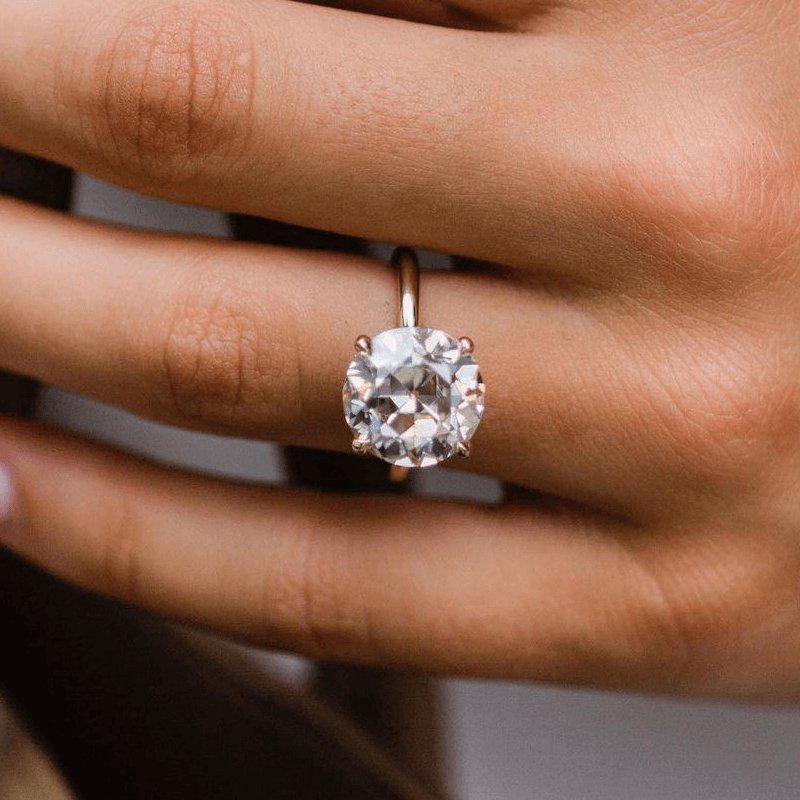Solitaire round cut diamond rings deals