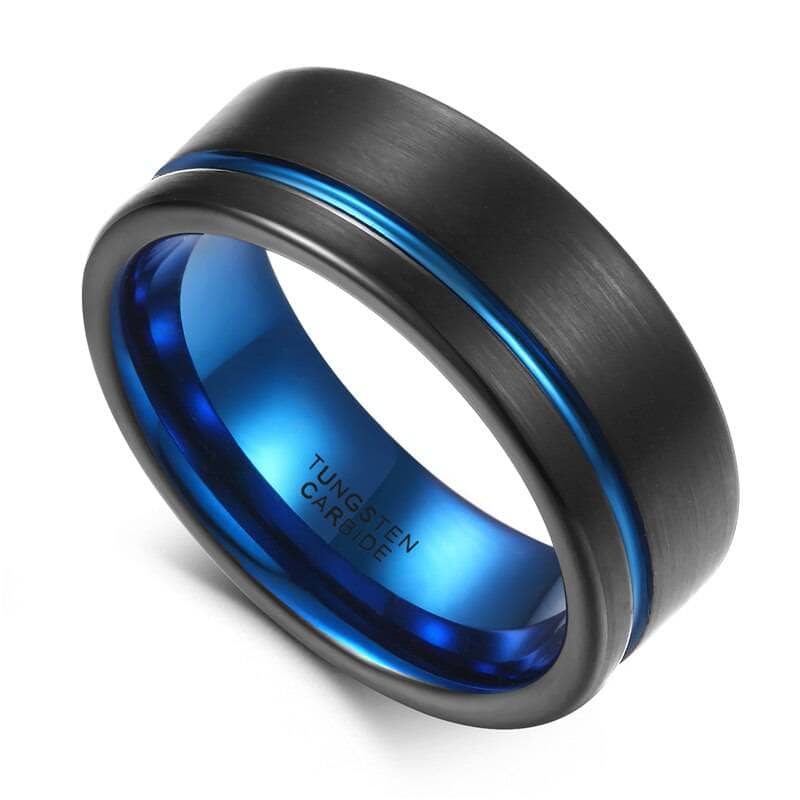 Men's Tungsten Wedding Band With Center Line, 8mm – Hitched
