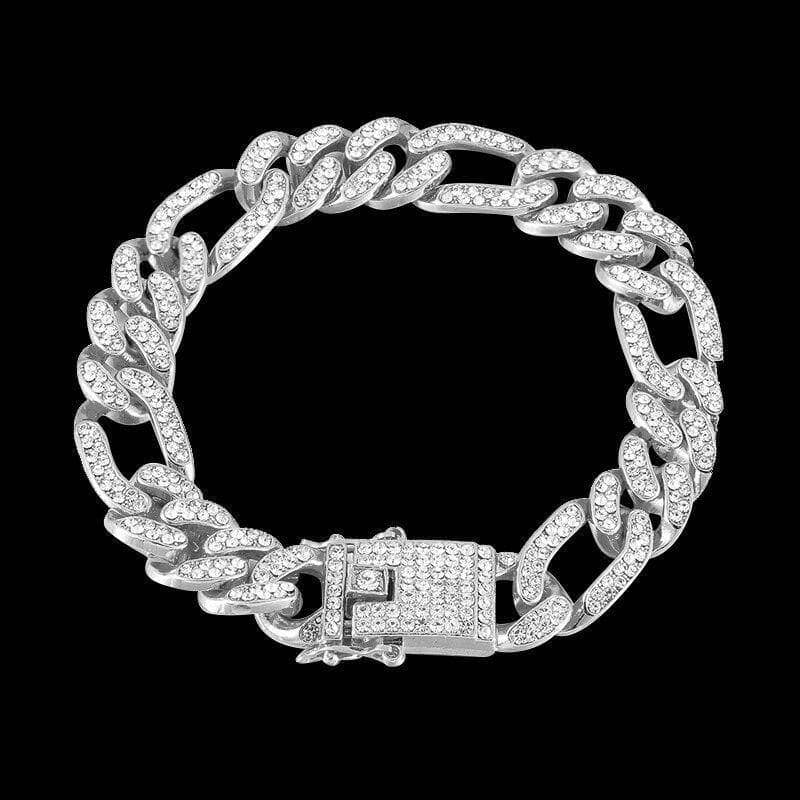 Miami Cuban Bling Iced Out Full AAA Crystal Pave Bracelet With Butterfly Link Chain Hip-Hop Bracelets-Black Diamonds New York