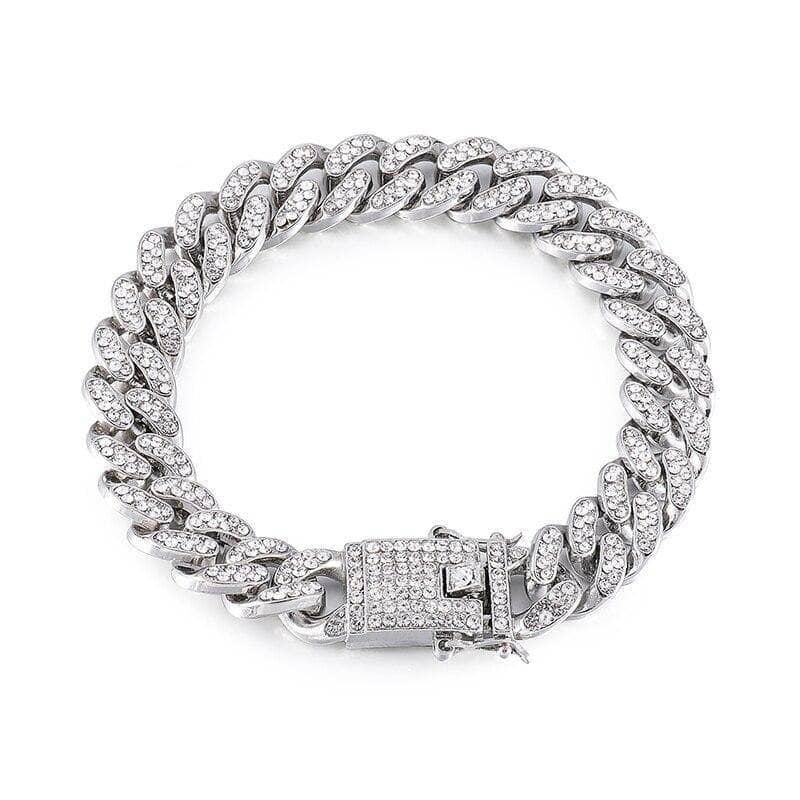 Miami Cuban Bling Iced Out Full AAA Crystal Pave Bracelet With Butterfly Link Chain Hip-Hop Bracelets-Black Diamonds New York