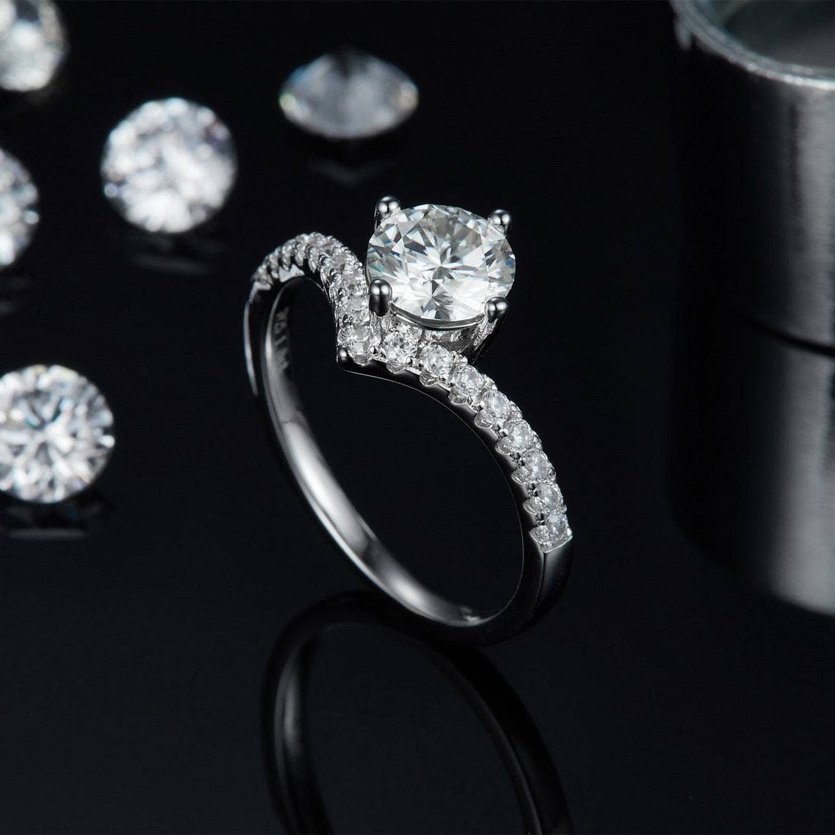Diamond Wishbone |Diamond Set Eternity Wedding Ring