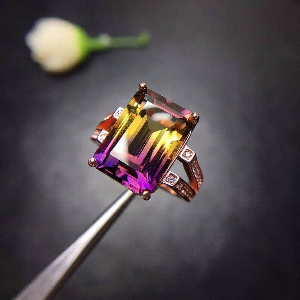 Natural Ametrine 19.40 hot Ct Emerald Cut Loose Gemstone