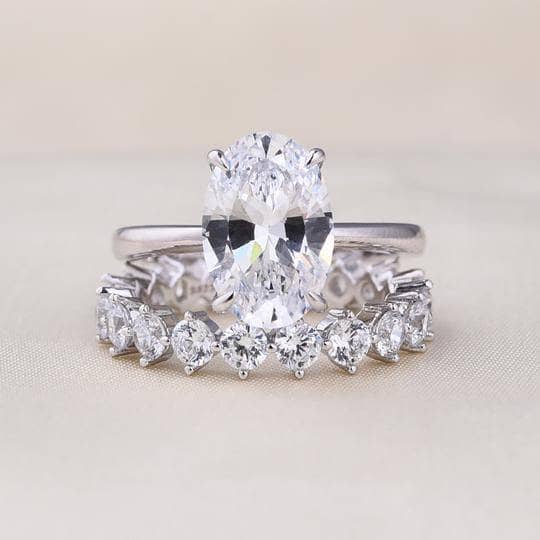 Oval Cut Simulated Diamond Solitaire Wedding Set-Black Diamonds New York