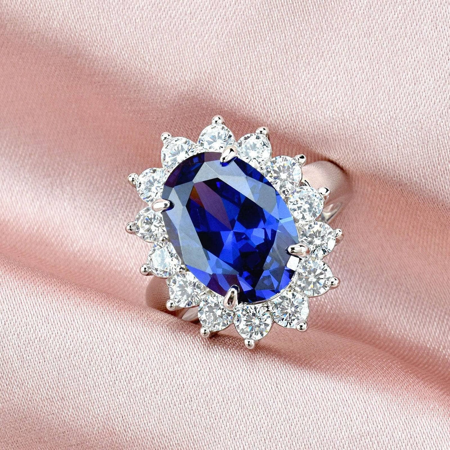 Oval Created Diamond Engagement Ring-Black Diamonds New York