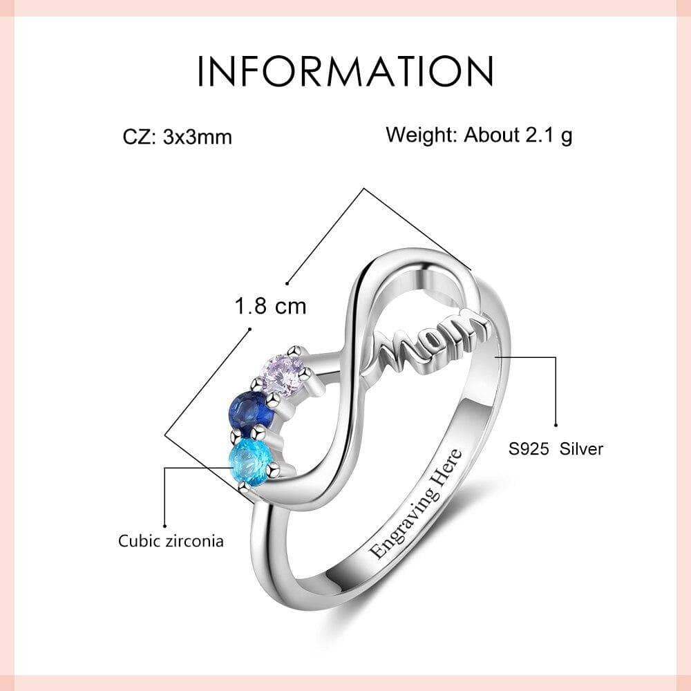 Personalized Mothers Rings with 3 Birthstones from Black Diamonds New York