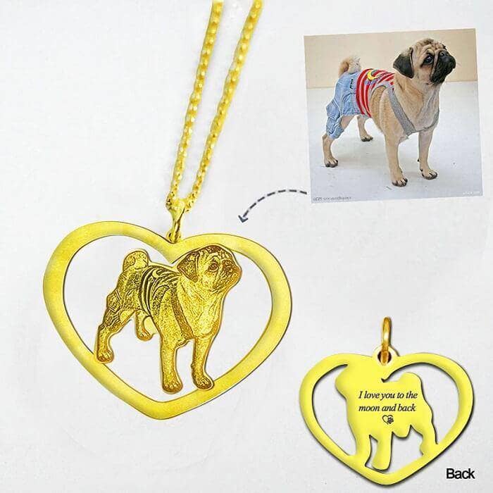 Personalized Pet Photo Necklace and Keychain Black Diamonds New York