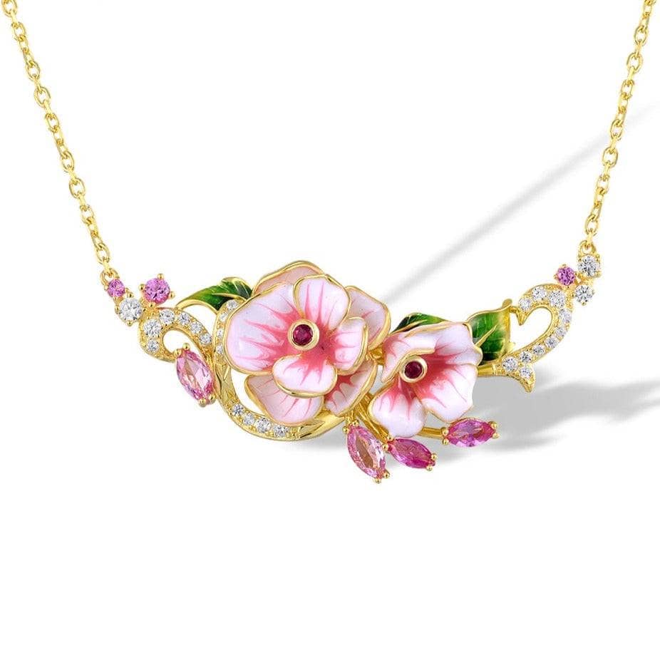 Enamel flower necklace store