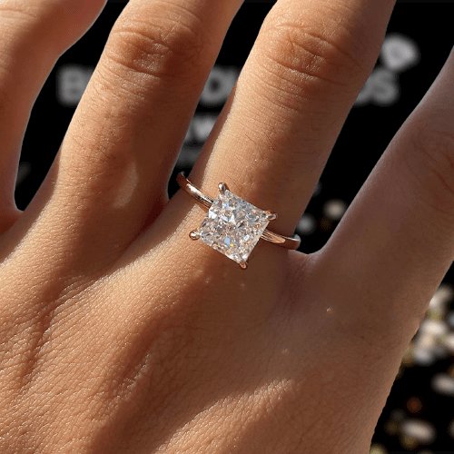 Rose: 2 carat princess cut diamond engagement ring