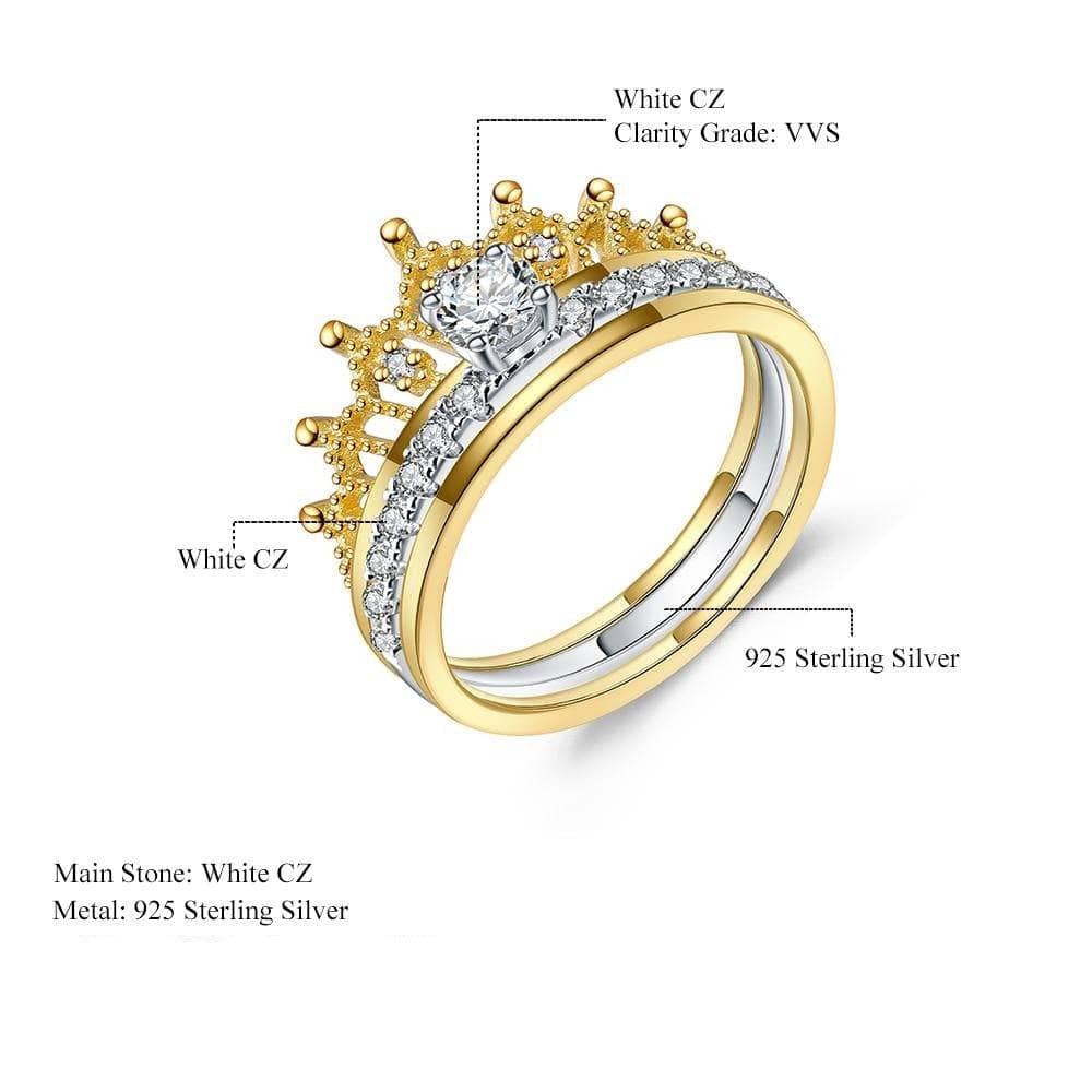 Round Created Diamond Crown Shape Ring - Black Diamonds New York-Black Diamonds New York