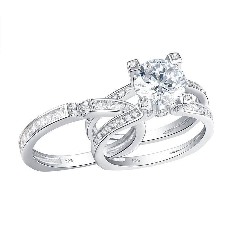 Round Created Diamond Wedding Ring Set from Black Diamonds New York