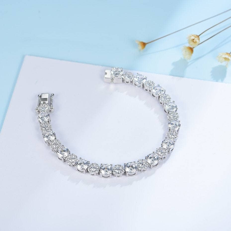 Solid 18k White Gold Diamond Tennis Bracelet-Black Diamonds New York