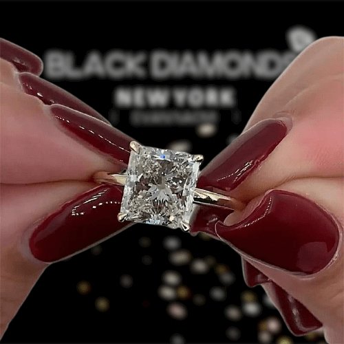 3 Carat Princess Cut 2024 Black Moissanite Solitaire Engagement Ring Set / Black Rhodium Finish Ring / Black Wedding Ring Set / Bridal Ring Set