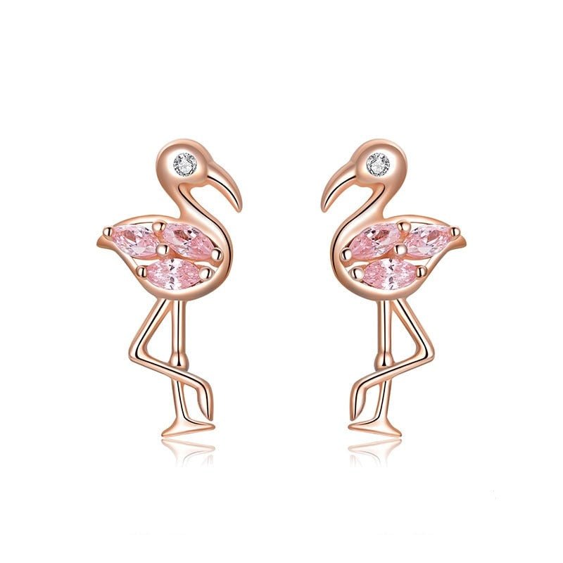 Summer Flamingos Stud Earrings-Black Diamonds New York