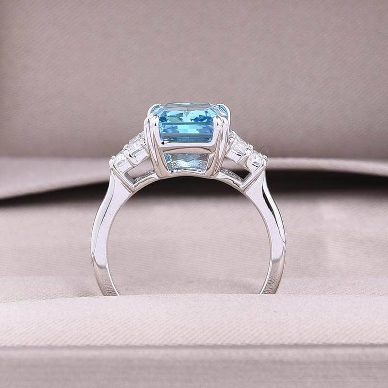 14k Radiant Cut Aquamarine Ring, Aquamarine Engagement Ring, March Birthstone, Mother's Day, sold Bridesmaid Gift, Something Blue