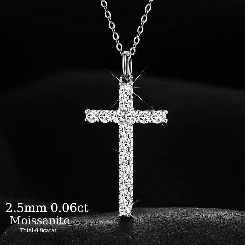 Trendy Cross Diamond Necklace-Black Diamonds New York