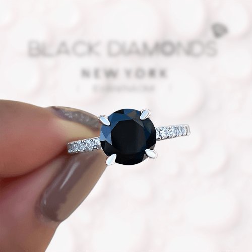 Certified Natural Earth mined Black Diamond Solitaire Ring, Gold Filled, Promise Ring, popular Engagement Ring, Christmas Gift