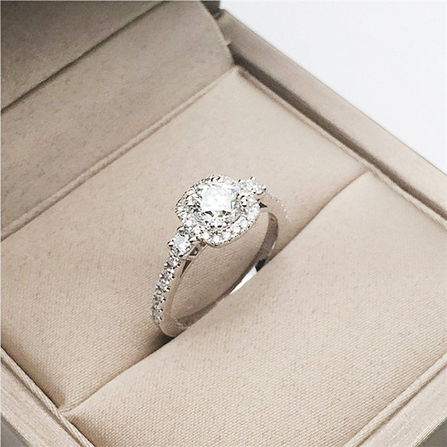 Vintage Art Deco Round Cut Diamond Ring Set-Black Diamonds New York