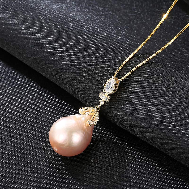 Vintage Freshwater Baroque Pearl Necklace-Black Diamonds New York