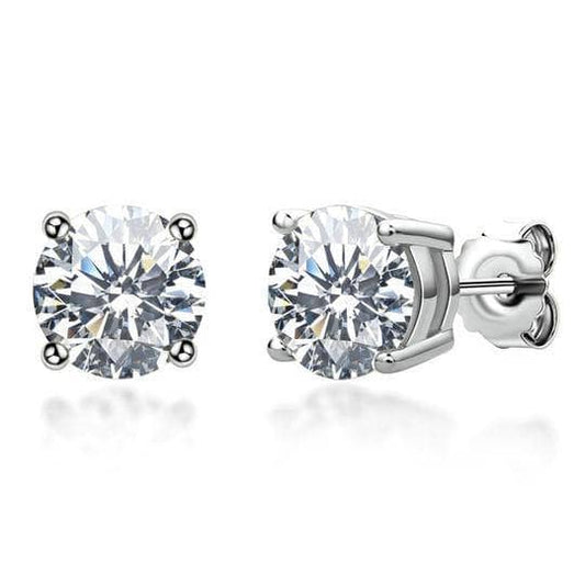 VIP Dream Earrings- White Gold Round Cut Diamond Stud Earrings-Black Diamonds New York