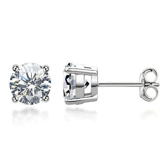 VIP Dream Earrings- White Gold Round Cut Diamond Stud Earrings-Black Diamonds New York
