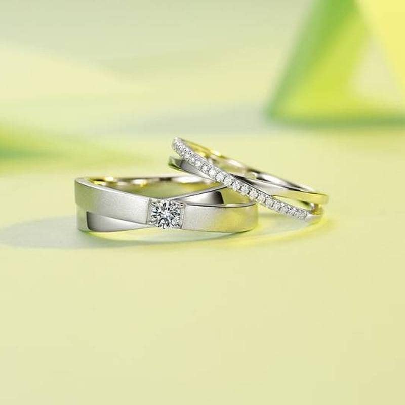 VVS1 Diamond Wedding Couple Ring-Black Diamonds New York