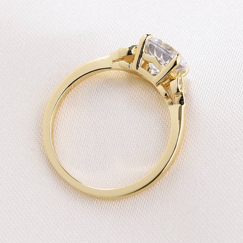 Yellow Gold Round Cut Engagement Ring-Black Diamonds New York